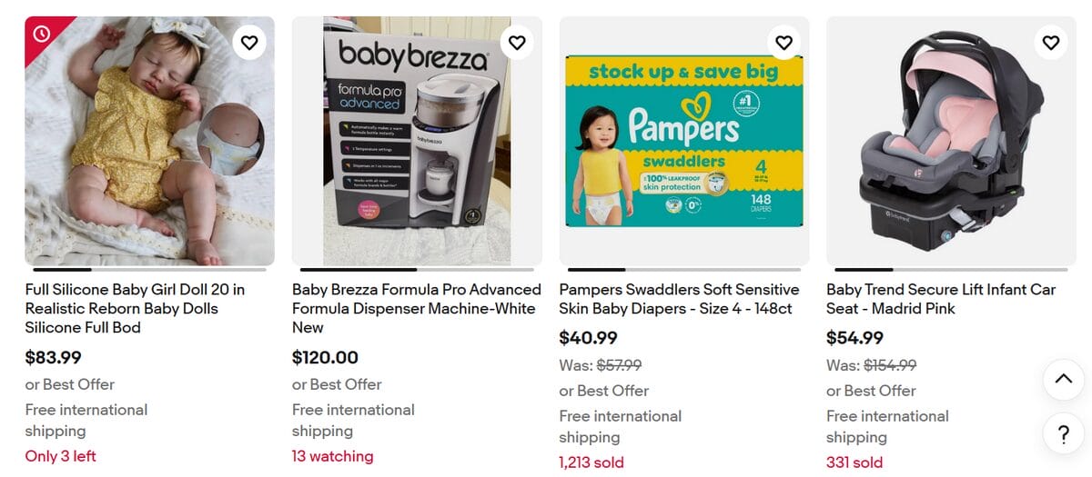 Shopify niche dropshipping of baby products on eBay