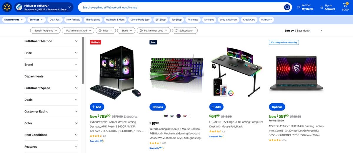 Shopify gaming niche for dropshipping on Walmart
