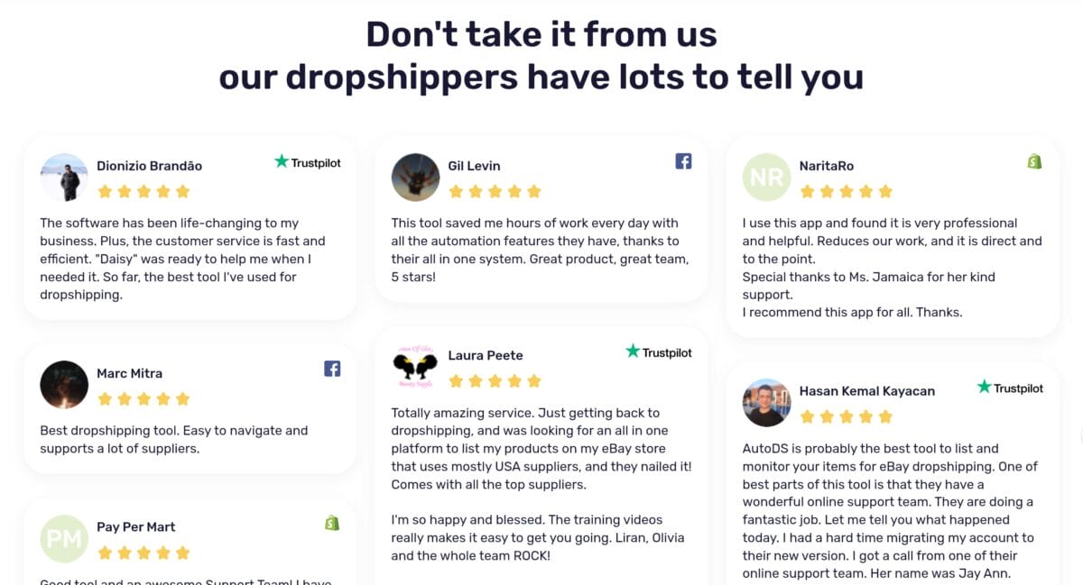 AutoDS customer reviews and testimonials