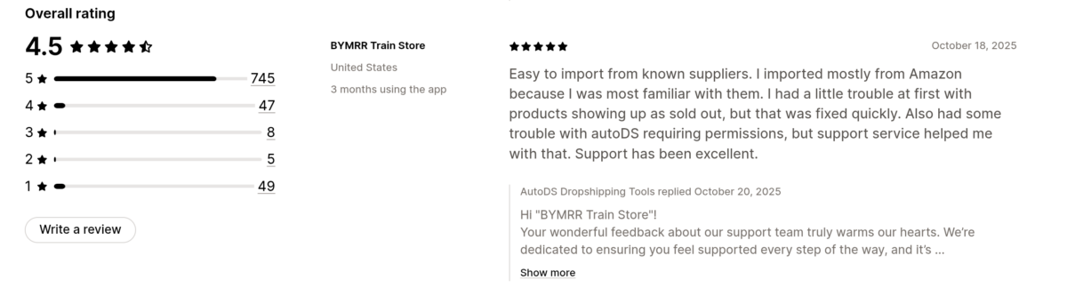 AutoDS customer service real review in shopify