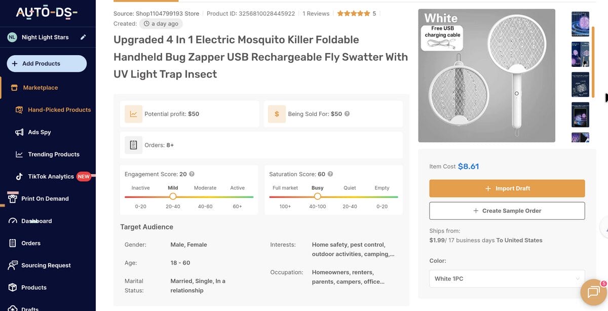 AutoDS hand-picked products hub