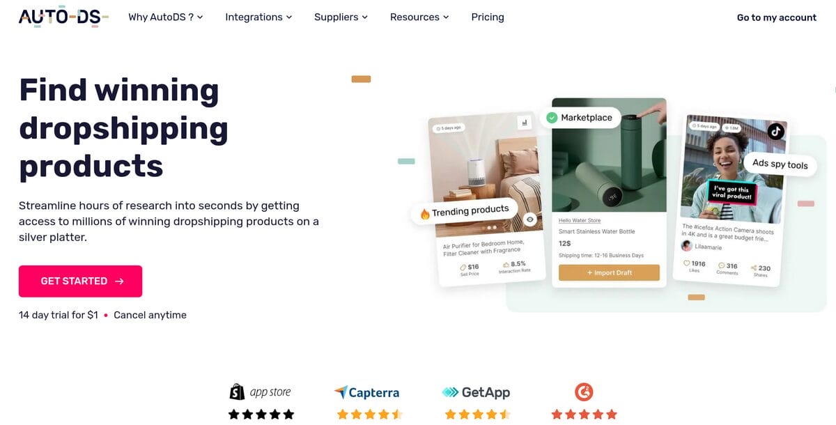 AutoDS product research tools