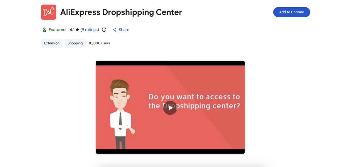 AliExpress Dropshipping Center Chrome Extension For Shopify product research