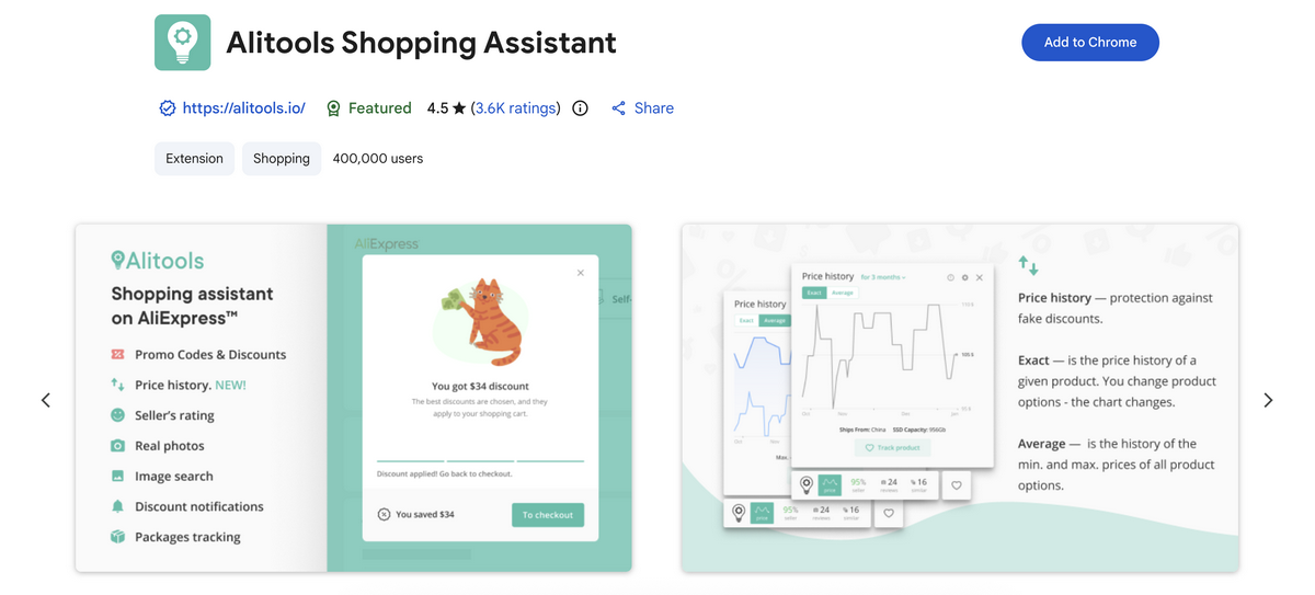 AliTools Shopping Assistant For Shopify product research