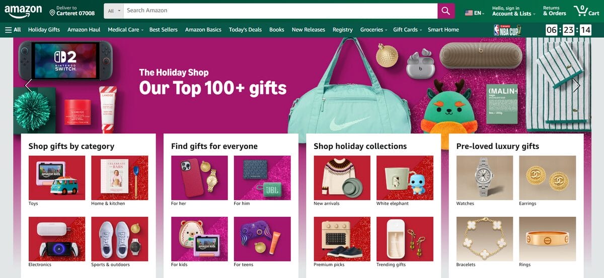 Amazon website for product research to find trending niches