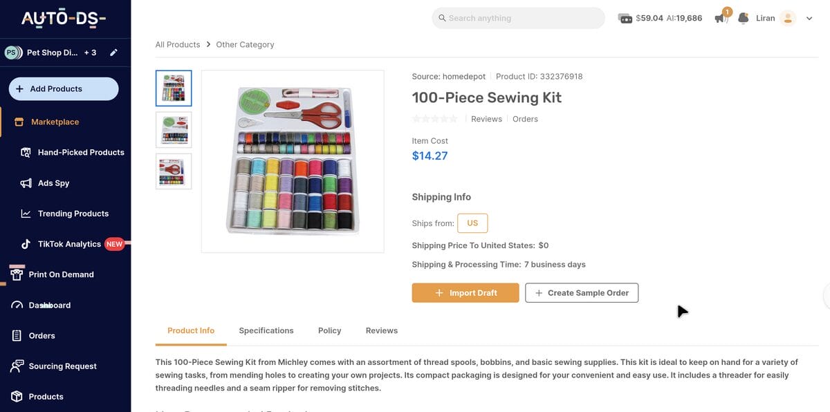 DIY crafting supplies autods' marketplace to sell on your Amazon store