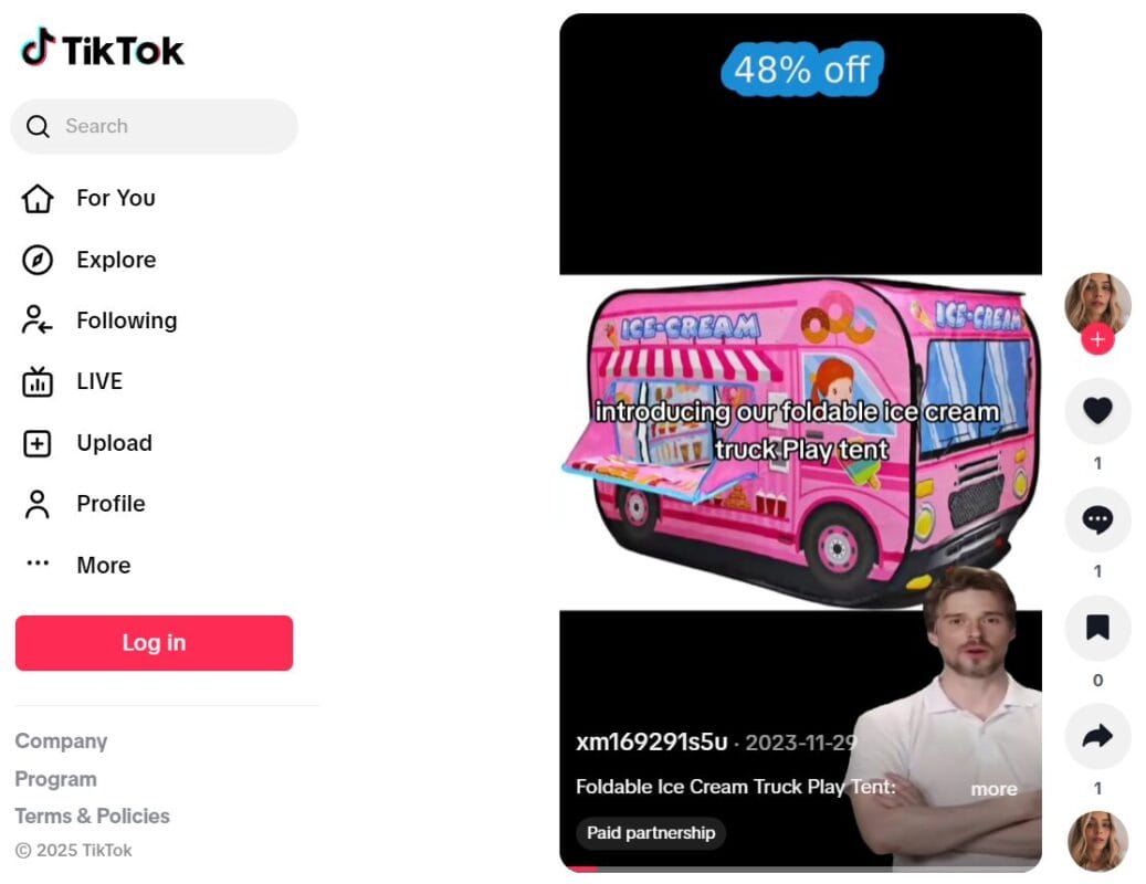 Children's Indoor Ice Cream Car Tent TikTok Ad review for dropshipping