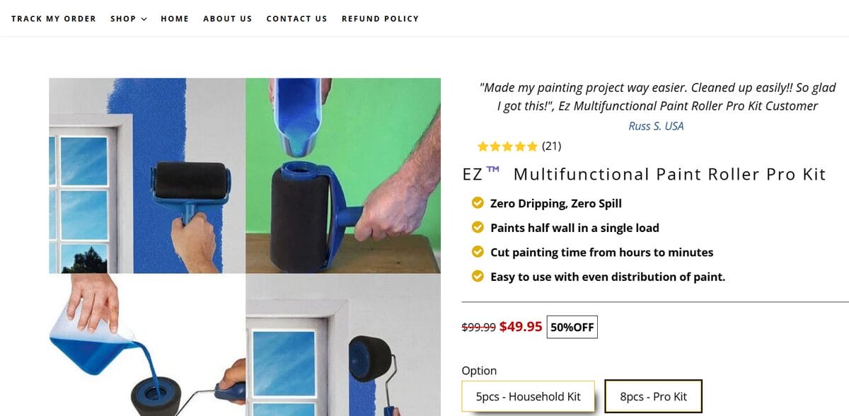 Professional Wall Paint Roller Set dropshipping seller's website