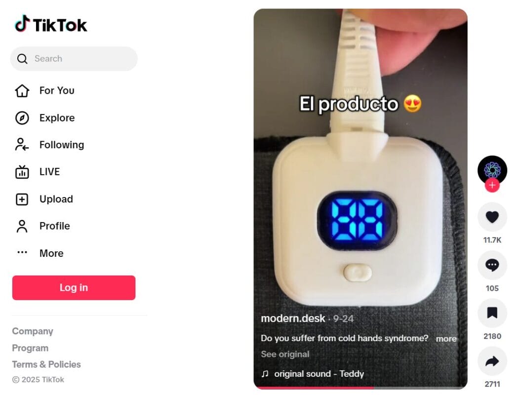 Intelligent Heating Mouse Pad TikTok Ad for dropshipping