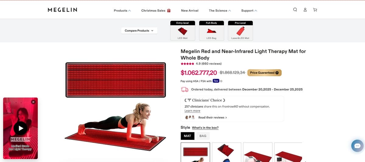 Red Light Therapy Heating Yoga Pad Seller dropshipping website