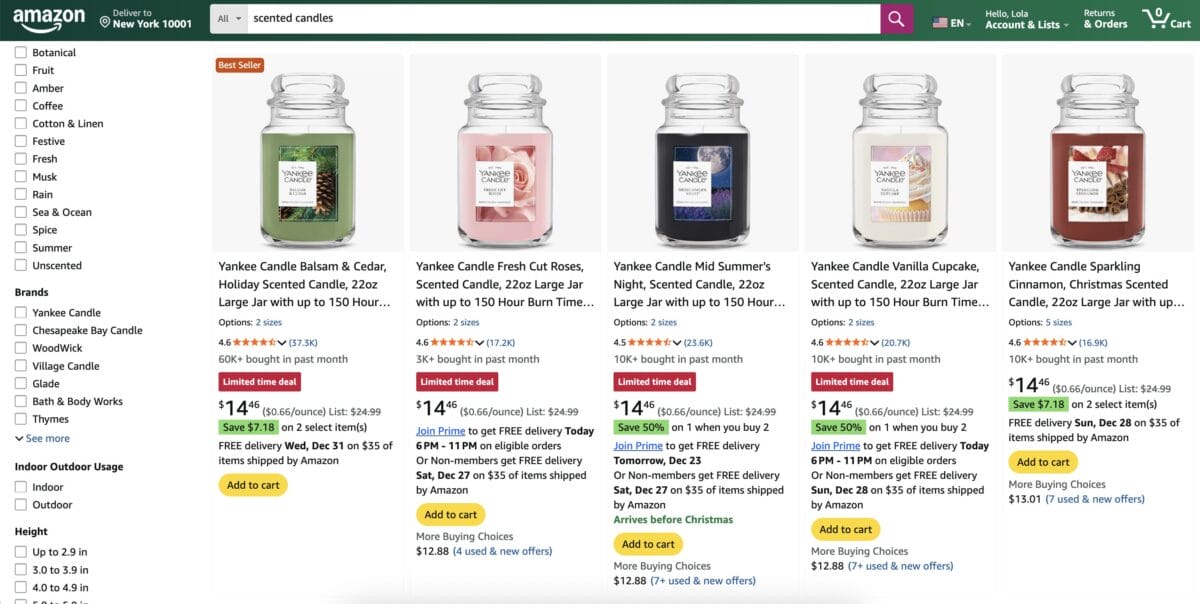 Start dropship selling scented candles from Amazon