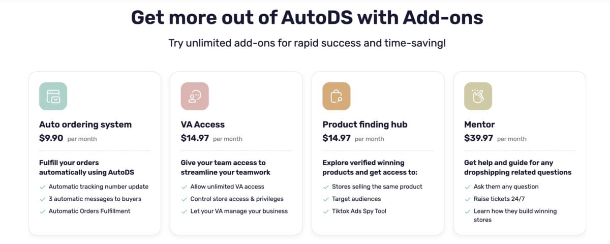 AutoDS's add-ons, the best Dropispy alternative