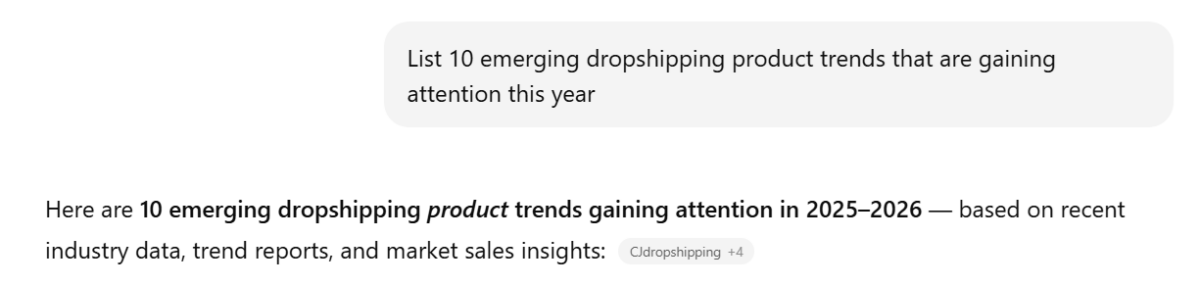 ChatGPT prompts for dropshipping product research