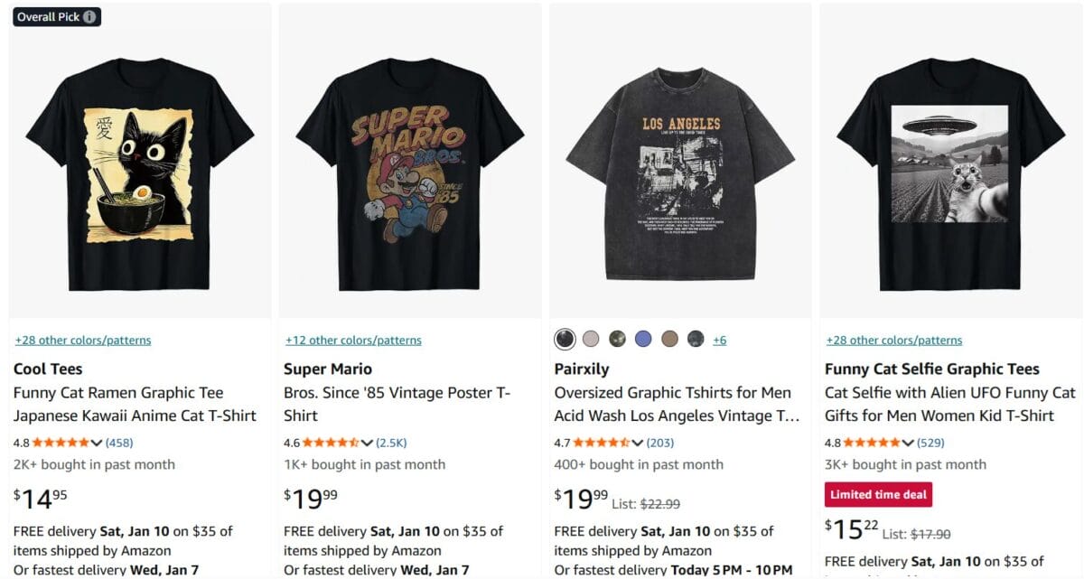 Graphic T-Shirts & Statement Tops clothes niche dropshipping top products