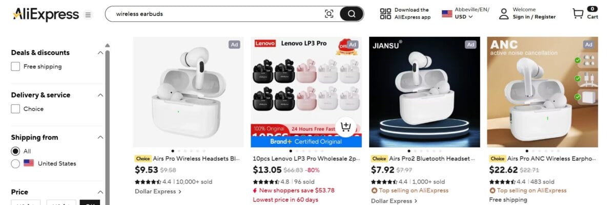 Wireless earbuds top products for dropshipping mobile gadgets