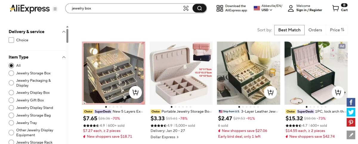 Travel accessories and jewelry boxes dropshipping