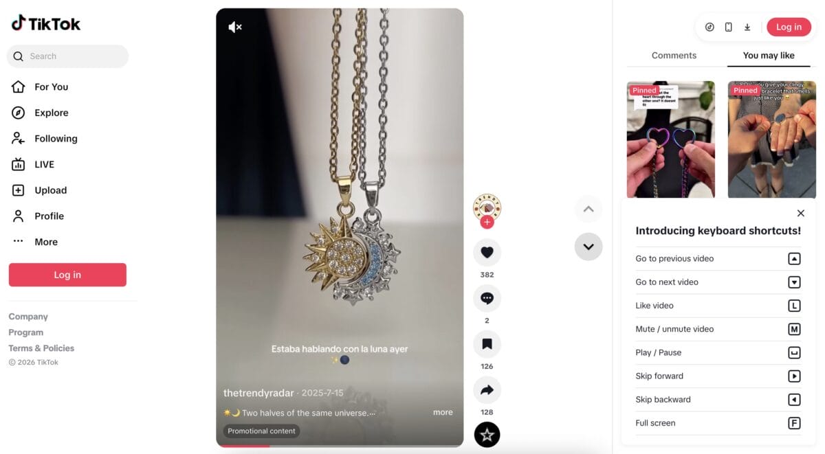 TikTok ad of a two-piece magnetic matching necklace, among the top 10 products to dropship in February 2026