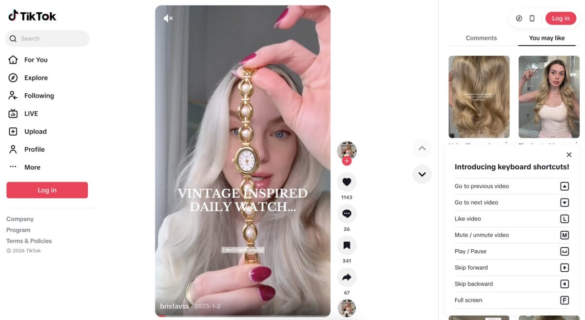 TikTok ad of an elegant Pearl Bracelet, among the top 10 products to dropship in February 2026