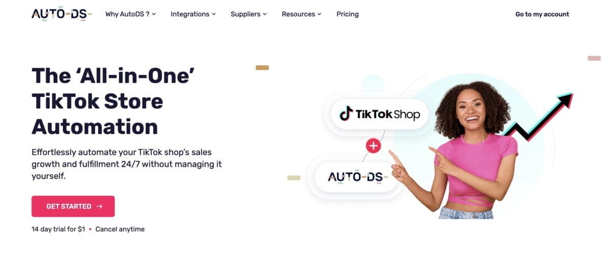 AutoDS's TikTok integration for the TikTok Shop Affiliate Program