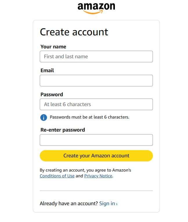 Register on Amazon Sellers
