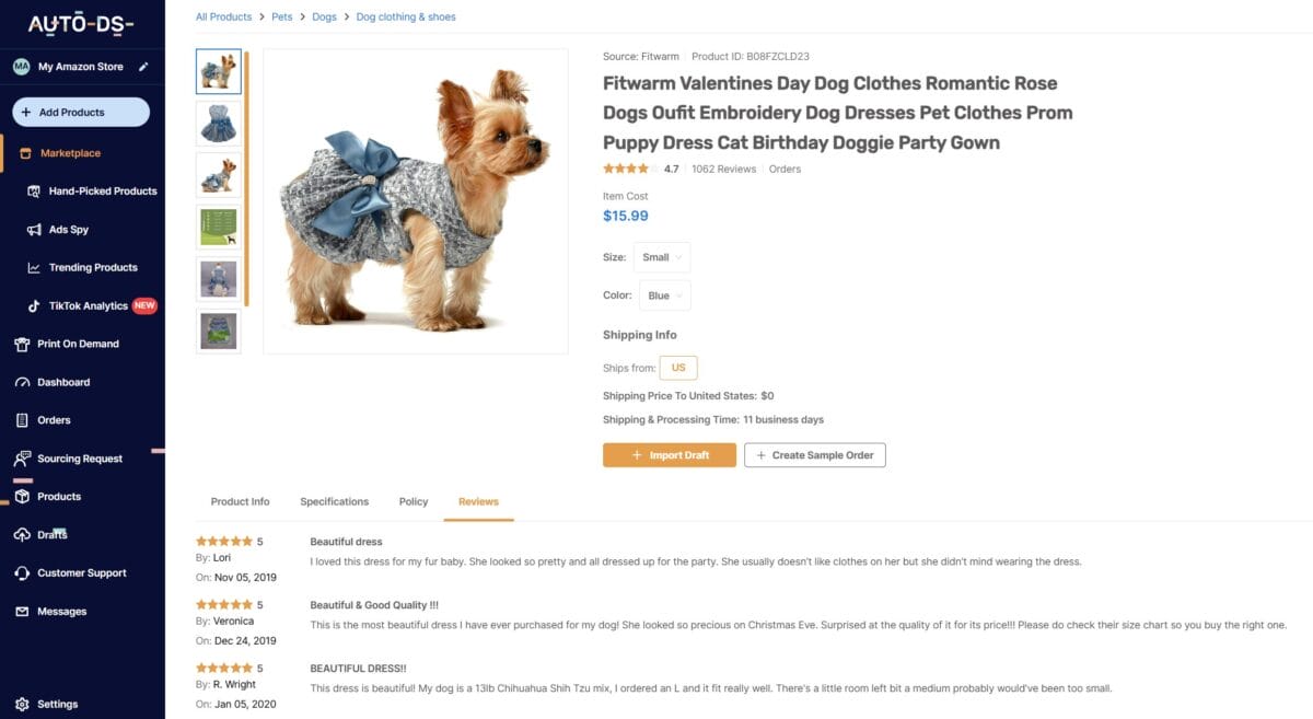 AutoDS platform product reviews