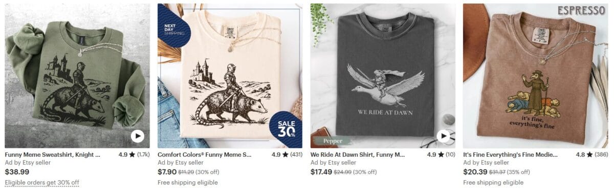 Etsy product listing catalog to sell