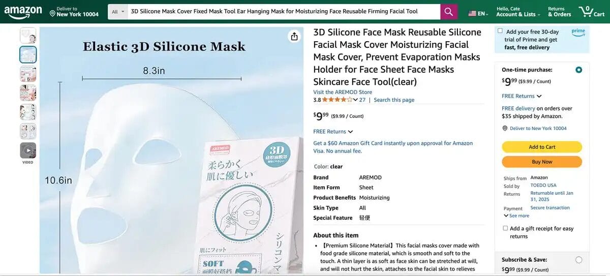 Silicone mask, one of the top dropshipping products of 2025