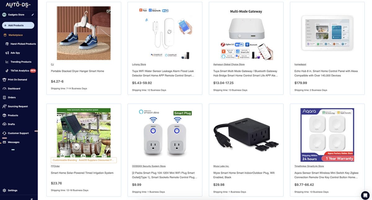 Smart home accesories, one of the top dropshipping products of 2025
