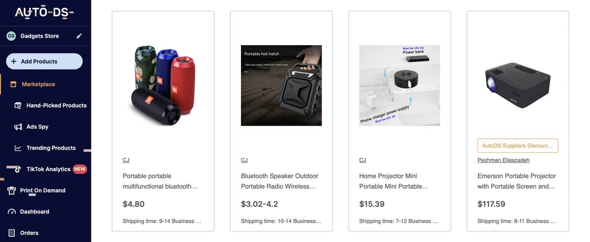 Portable tech, one of the top dropshipping products of 2025