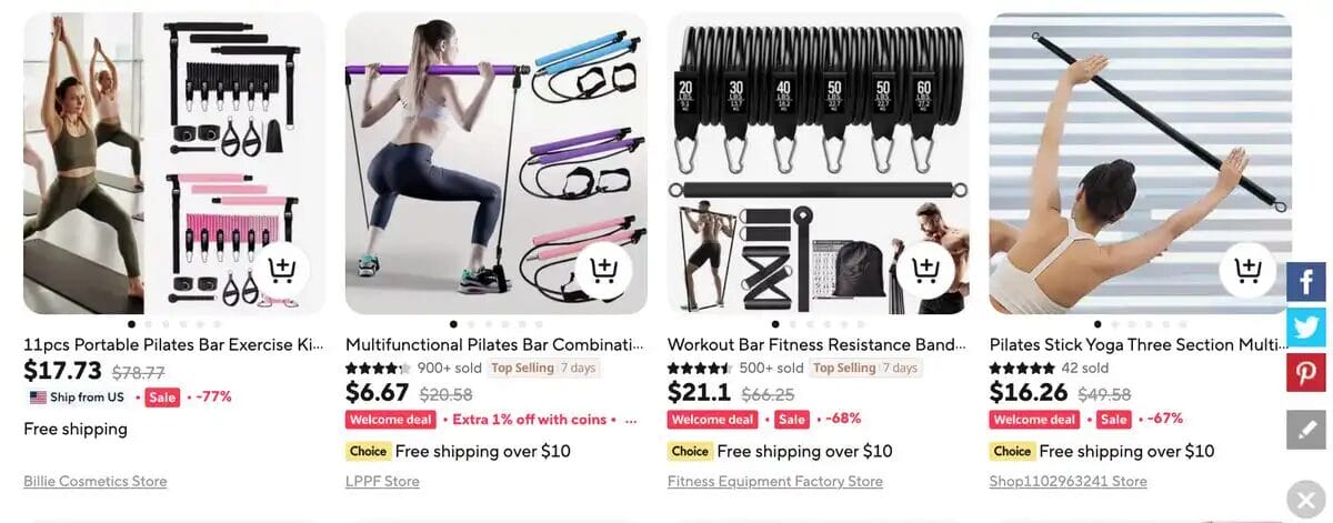 Portable pilates bar kit, one of the top dropshipping products of 2025