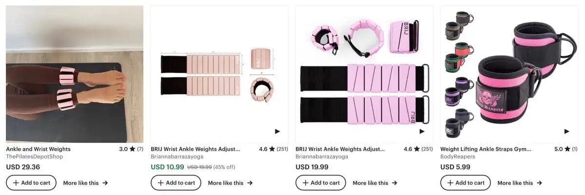 Ankle and wrist weights, one of the top dropshipping products of 2025