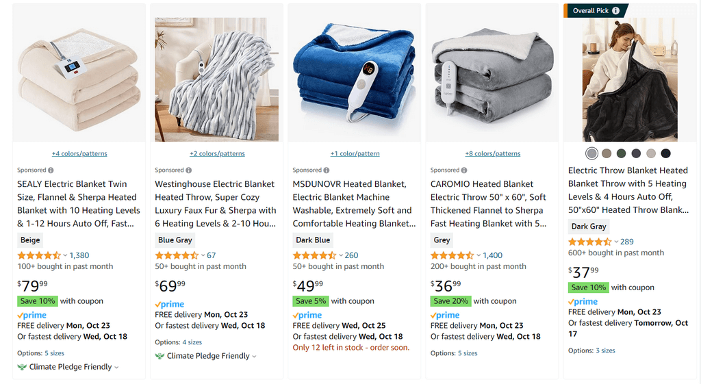 Heated electric blanket, one of the top dropshipping products of 2025