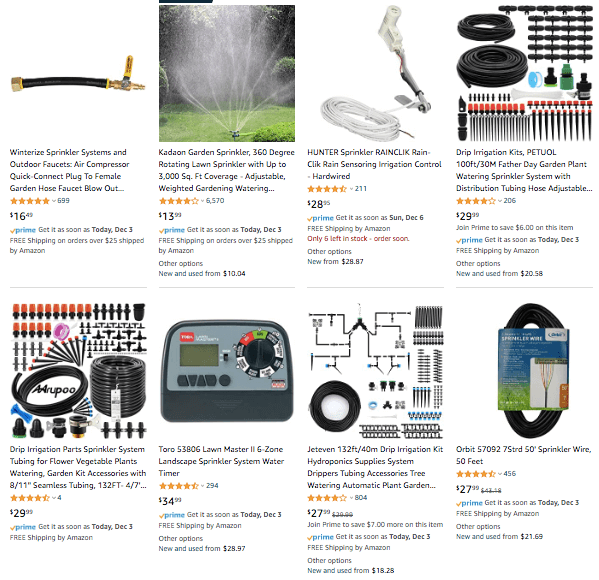 Sprinkler systems, one of the top dropshipping products of 2025