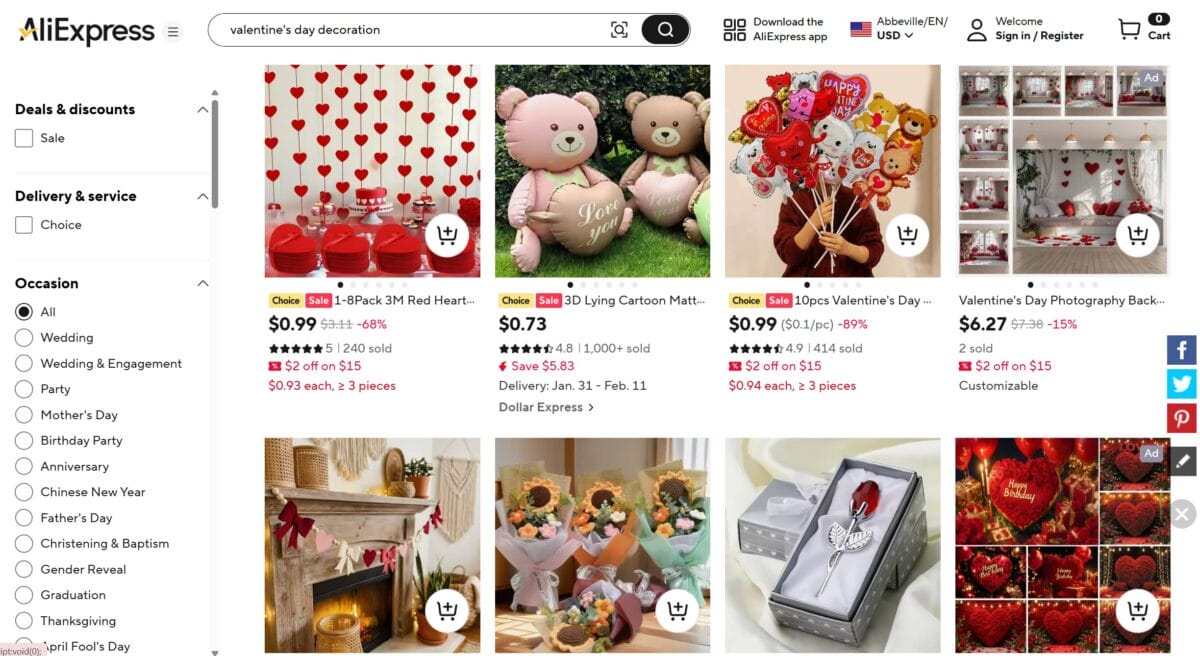 AliExpress inflatable Valentine’s décor