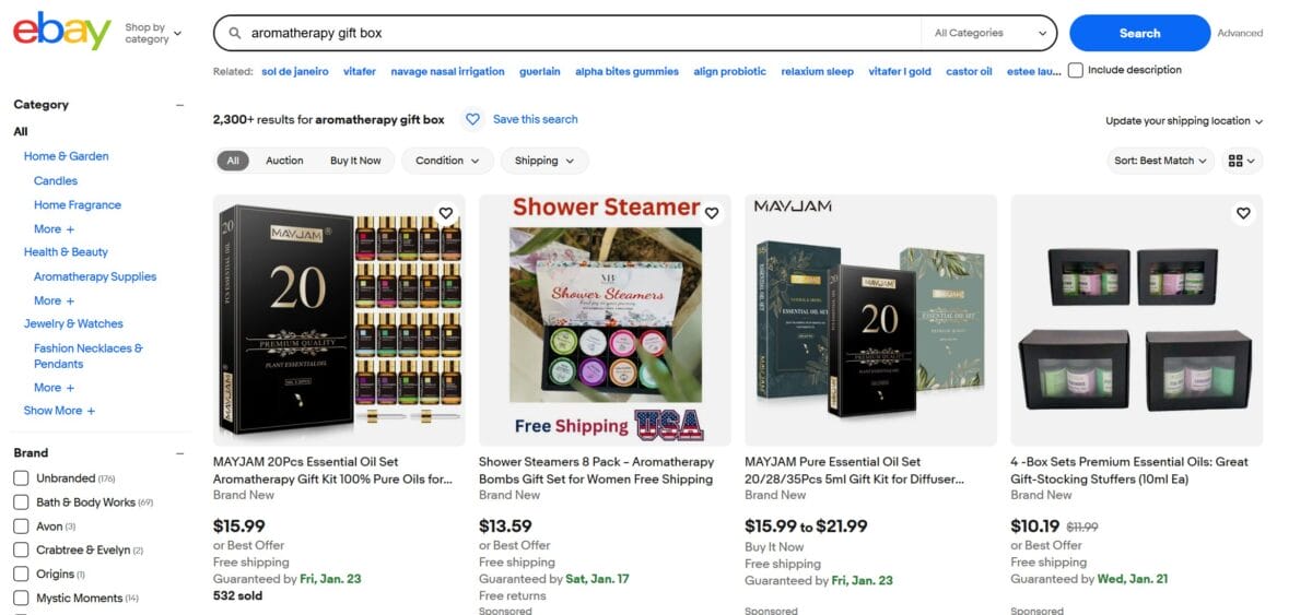 Ebay aromatherapy gift box for valentine's day