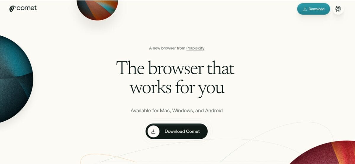 Comet Browser AI Shopping for dropshipping
