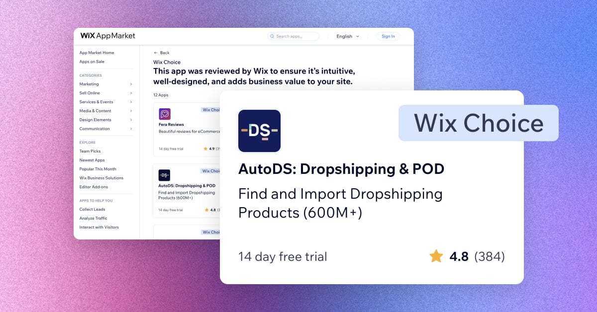 AutoDS Earns "Wix Choice" Status For Setting The Standard In Dropshipping
