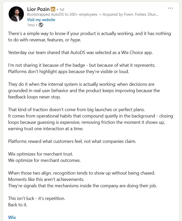 AutoDS dropshipping app has been accepted into the Wix Choice Program