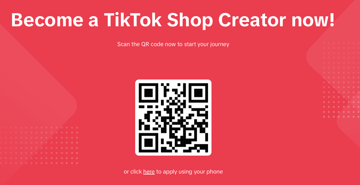 QR to apply for a TikTok Creator Account