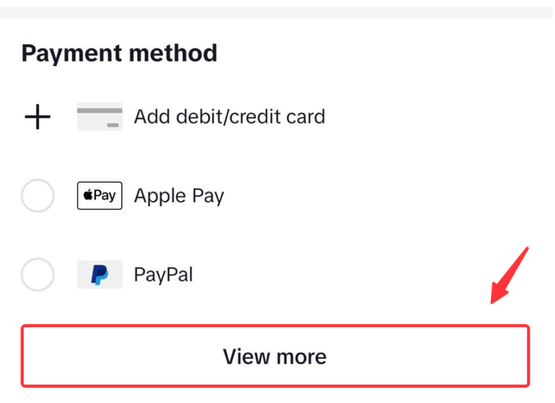 tiktok shop payment methods