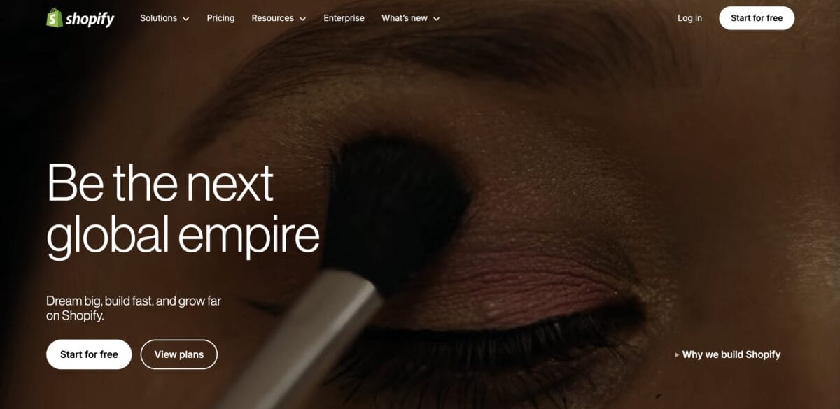 Shopify's homepage for dropshipping