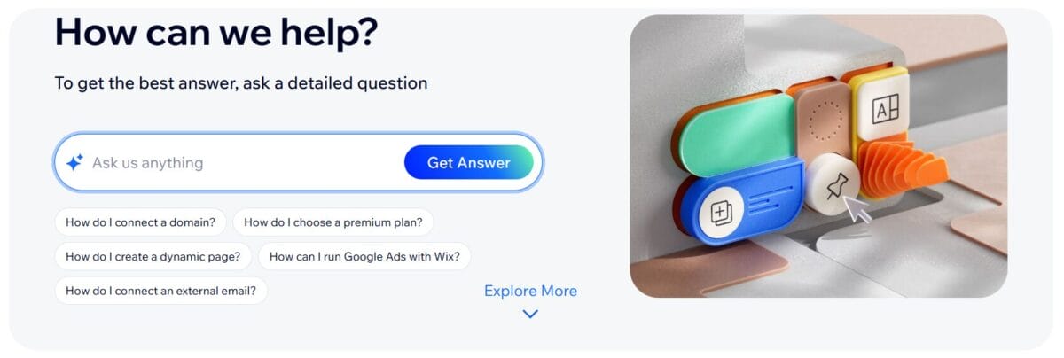 Wix customer support center and resources