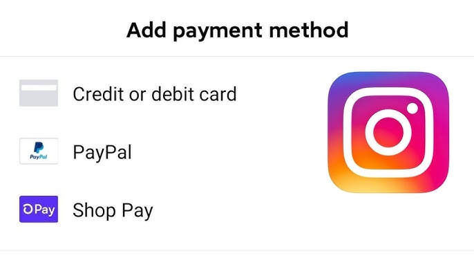 Add payment method to sell on Instagram
