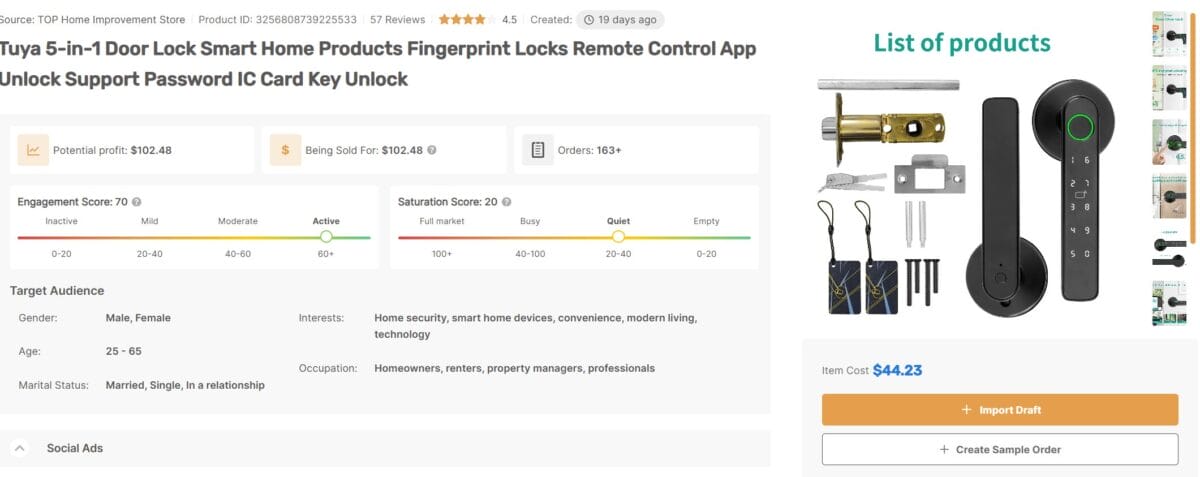 5-in-1 Smart Door Lock best selling product in March 2026