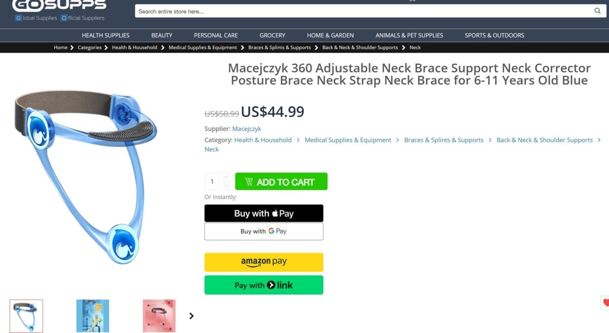 Cervical Traction Device seller website