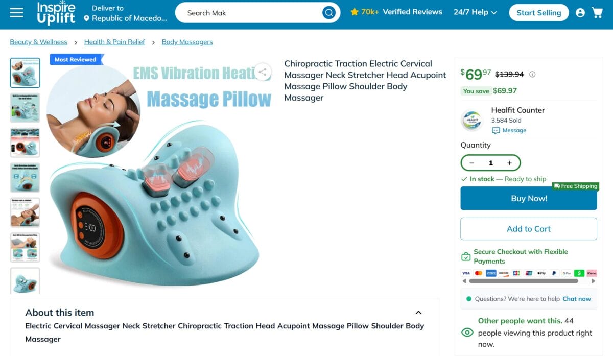 Electric Neck Cervical Traction Massager best seller website