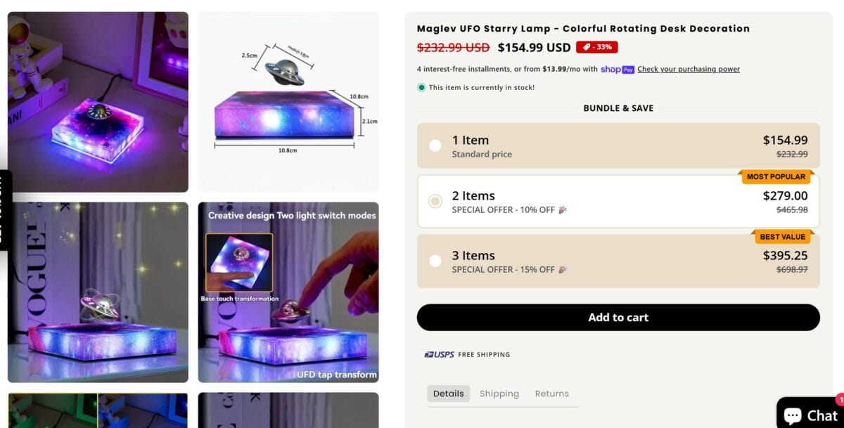 Magnetic Floating UFO Table Lamp seller website