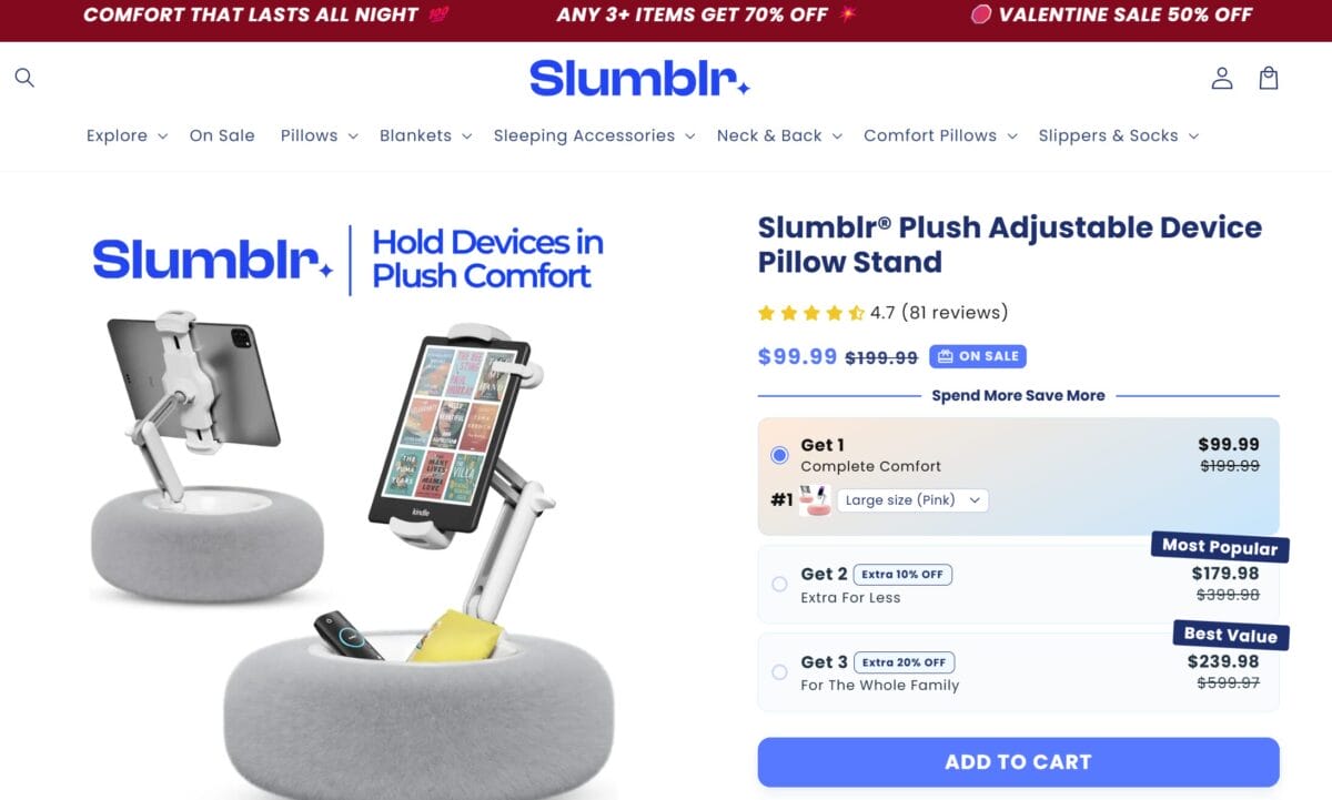 Magnetic Pillow Stand For Devices seller's website