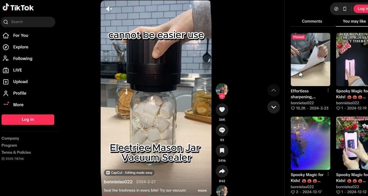 Kitchen Vacuum Sealer tiktok ad