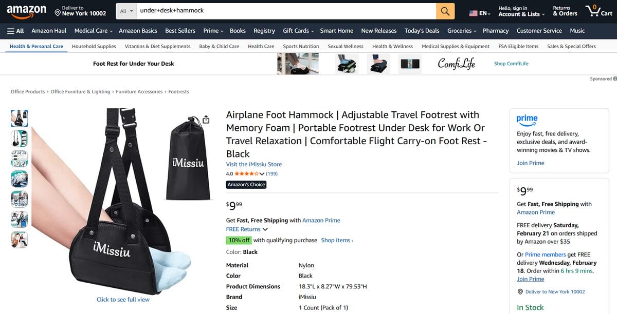 Ergonomic Under-Desk Foot Hammock Top 10 winning dropshipping products Q1 2026